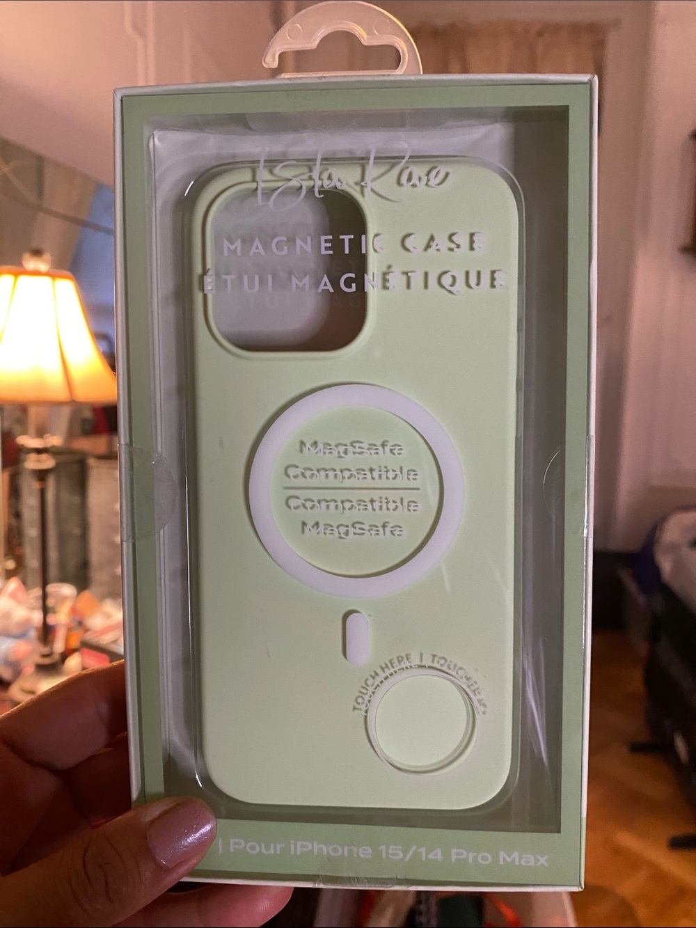 MagSafe Compatible Magnetic Phone Case for iPhone 15/14 Pro Max - Light Green